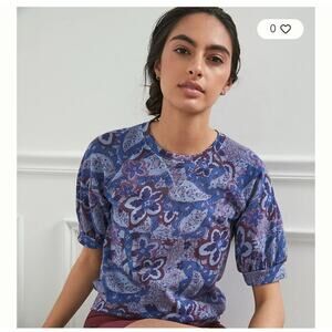 Anthropologie Sundry Paisley Pullover Top, Size 1 (US S)